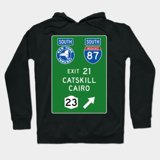 New York Thruway Southbound Exit 21: Catskill Cairo Route 23 Hoodie